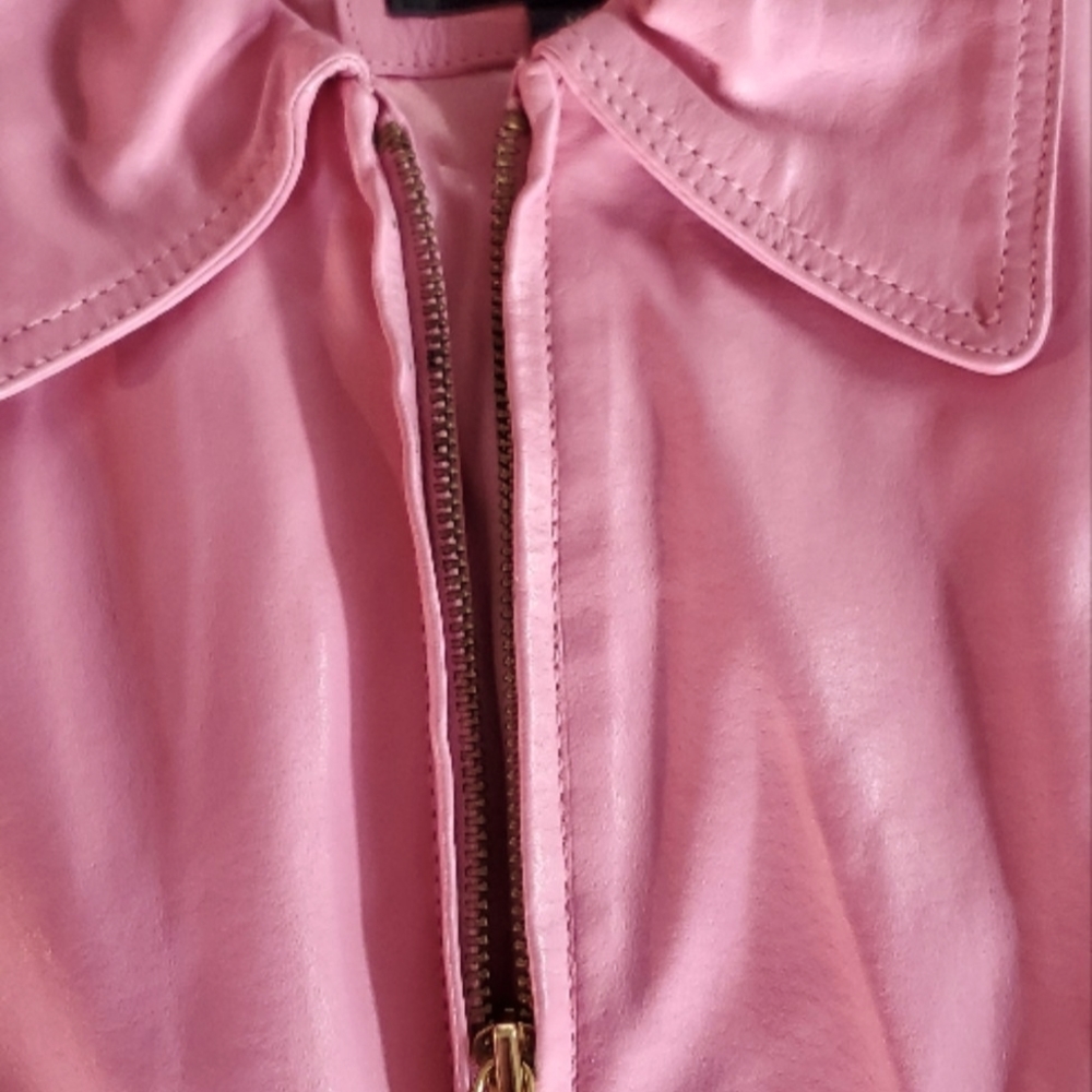 Pink, medium Colebrook leather jacket